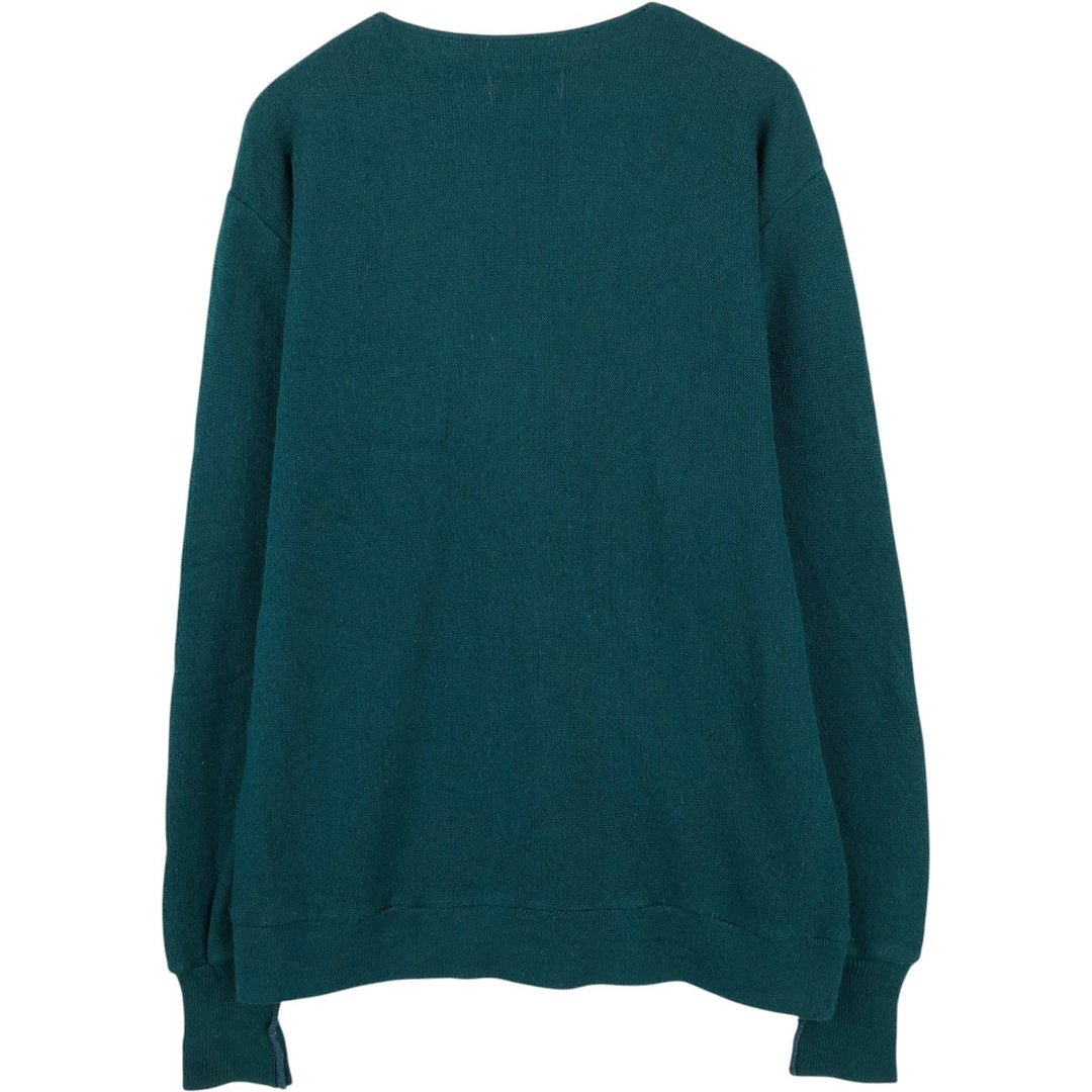Vintage 90'S IZOD acrylic knit cardigan, men's size L acrylic green type Vintage Second Hand