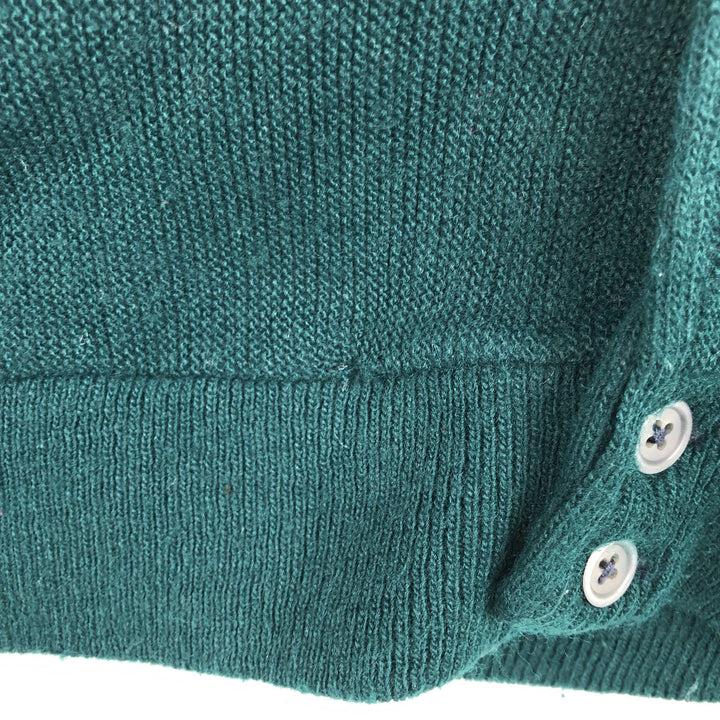Vintage 90'S IZOD acrylic knit cardigan, men's size L acrylic green type Vintage Second Hand