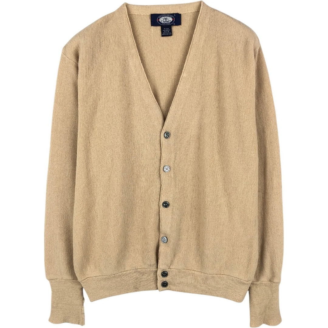 Knights Bridge Acrylic Knit Cardigan, Made in USA, Men's Size L (approx.) Oron Acrylic Beige type Vintage Second Hand