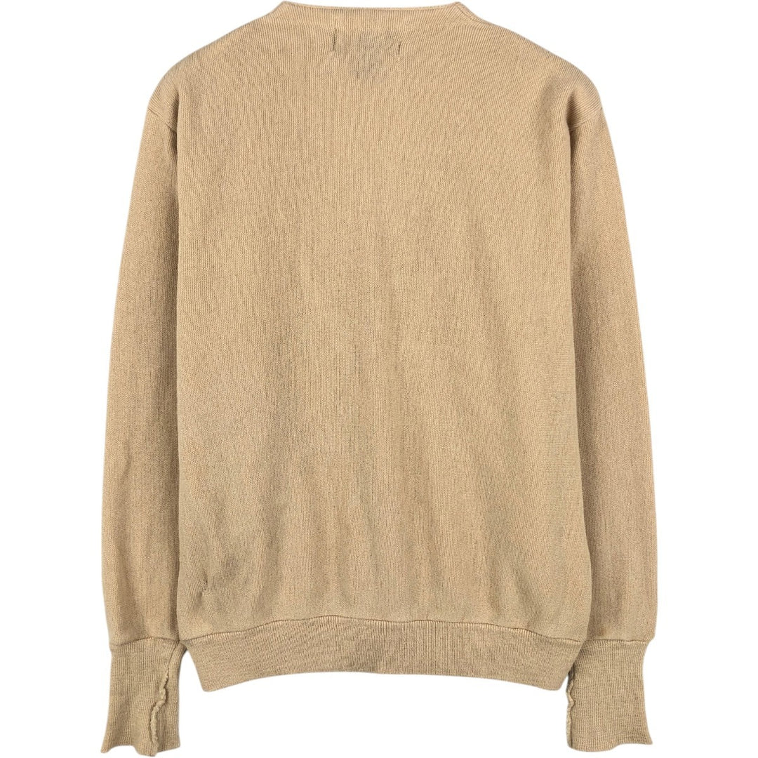 Knights Bridge Acrylic Knit Cardigan, Made in USA, Men's Size L (approx.) Oron Acrylic Beige type Vintage Second Hand