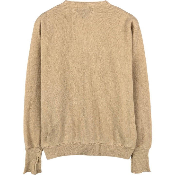 Knights Bridge Acrylic Knit Cardigan, Made in USA, Men's Size L (approx.) Oron Acrylic Beige type Vintage Second Hand