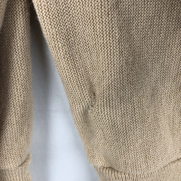 Knights Bridge Acrylic Knit Cardigan, Made in USA, Men's Size L (approx.) Oron Acrylic Beige type Vintage Second Hand