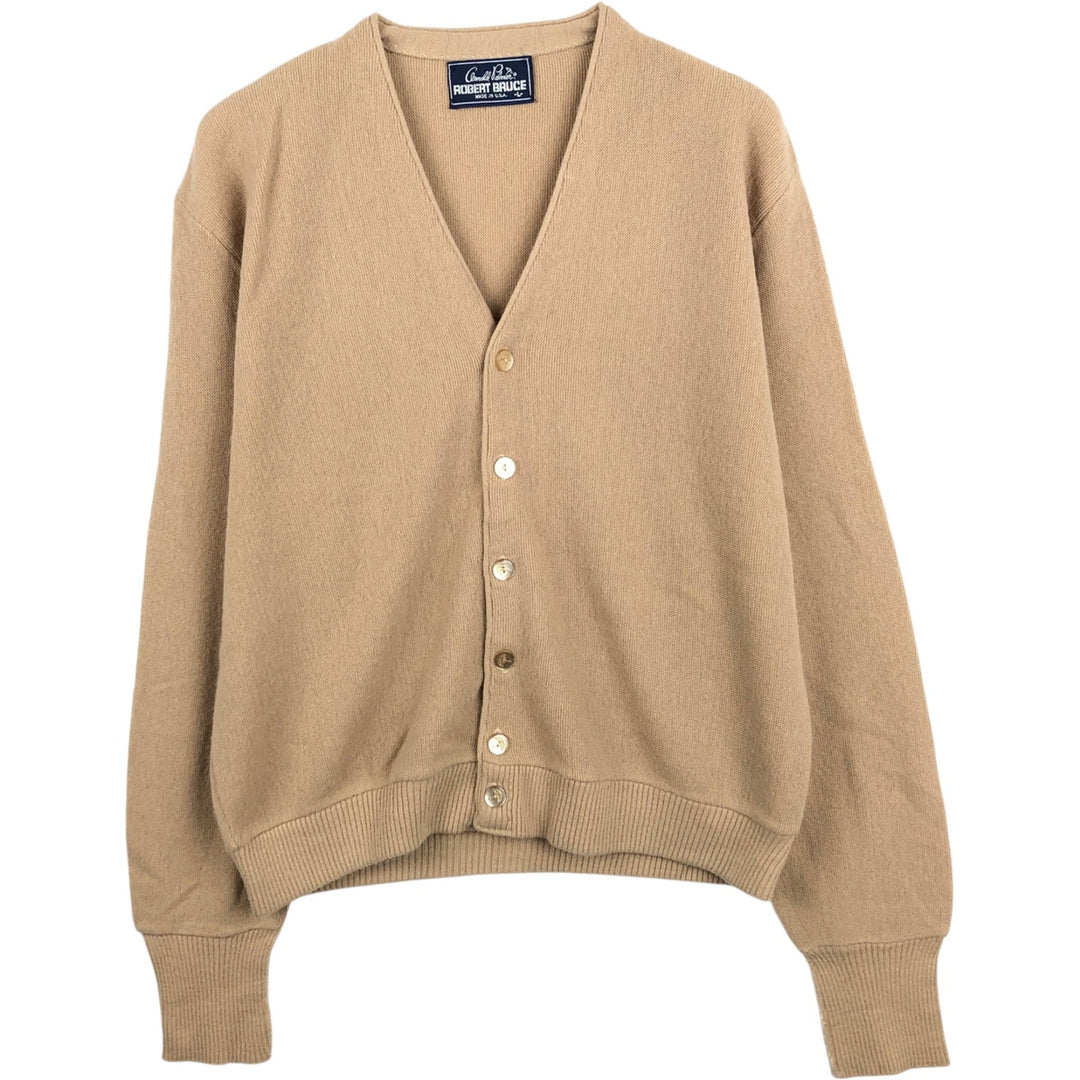 Robert Bruce knit cardigan, made in USA, men's size L equivalent. unclear Beige type Vintage Second Hand