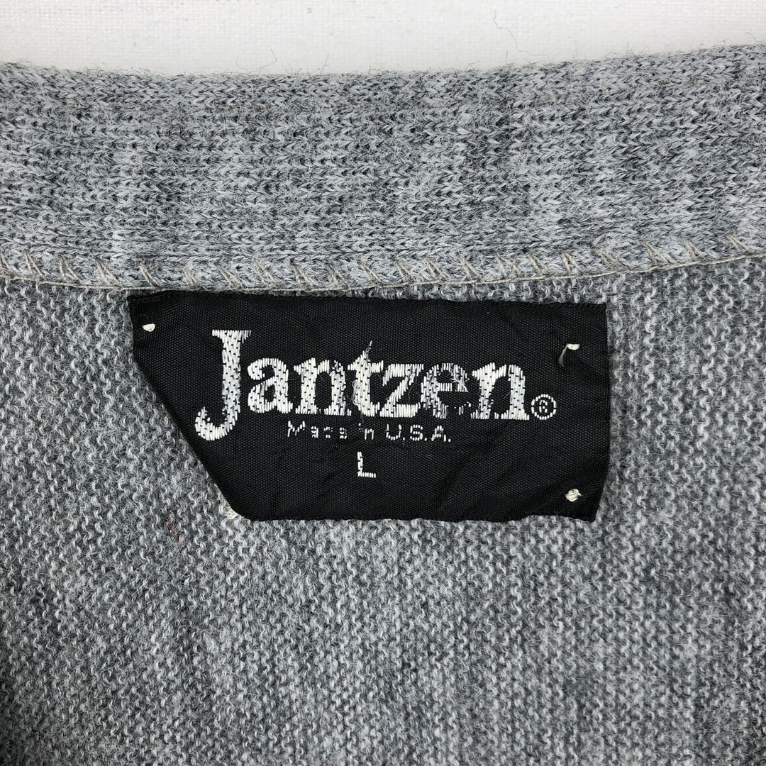 Vintage 1980'S Jantzen acrylic knit cardigan, made in the USA, size L, men's acrylic gray type Vintage Second Hand