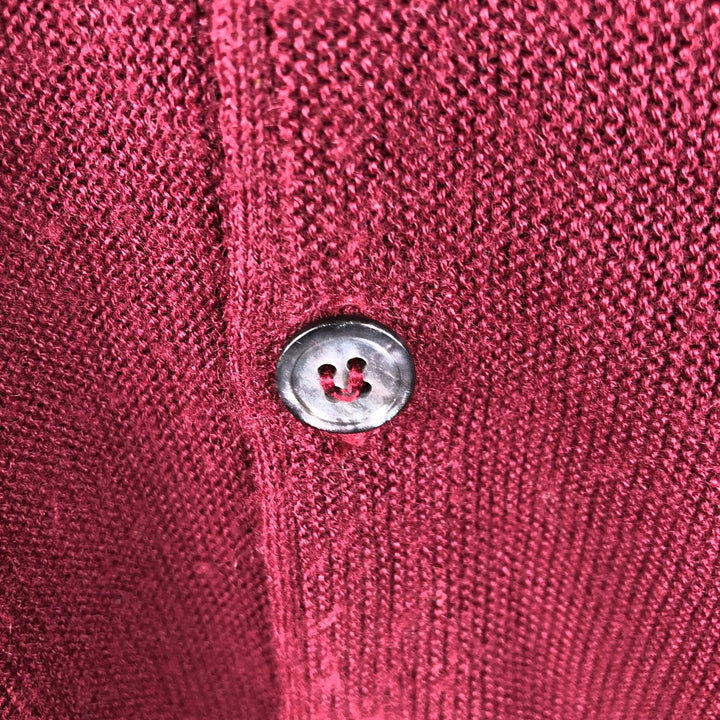 1980'S Puritan Acrylic Knit Cardigan, Made in USA, Men's Size XL (approx.), Vintage Oron Acrylic Red type red-purple Vintage Second Hand