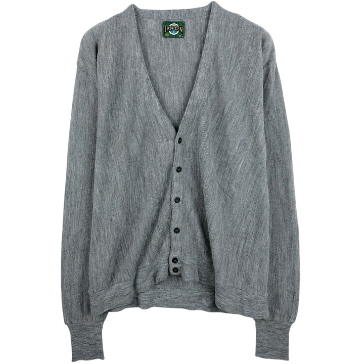 Vintage 1980'S Jantzen acrylic knit cardigan, made in the USA, men's size XL acrylic gray type Vintage Second Hand