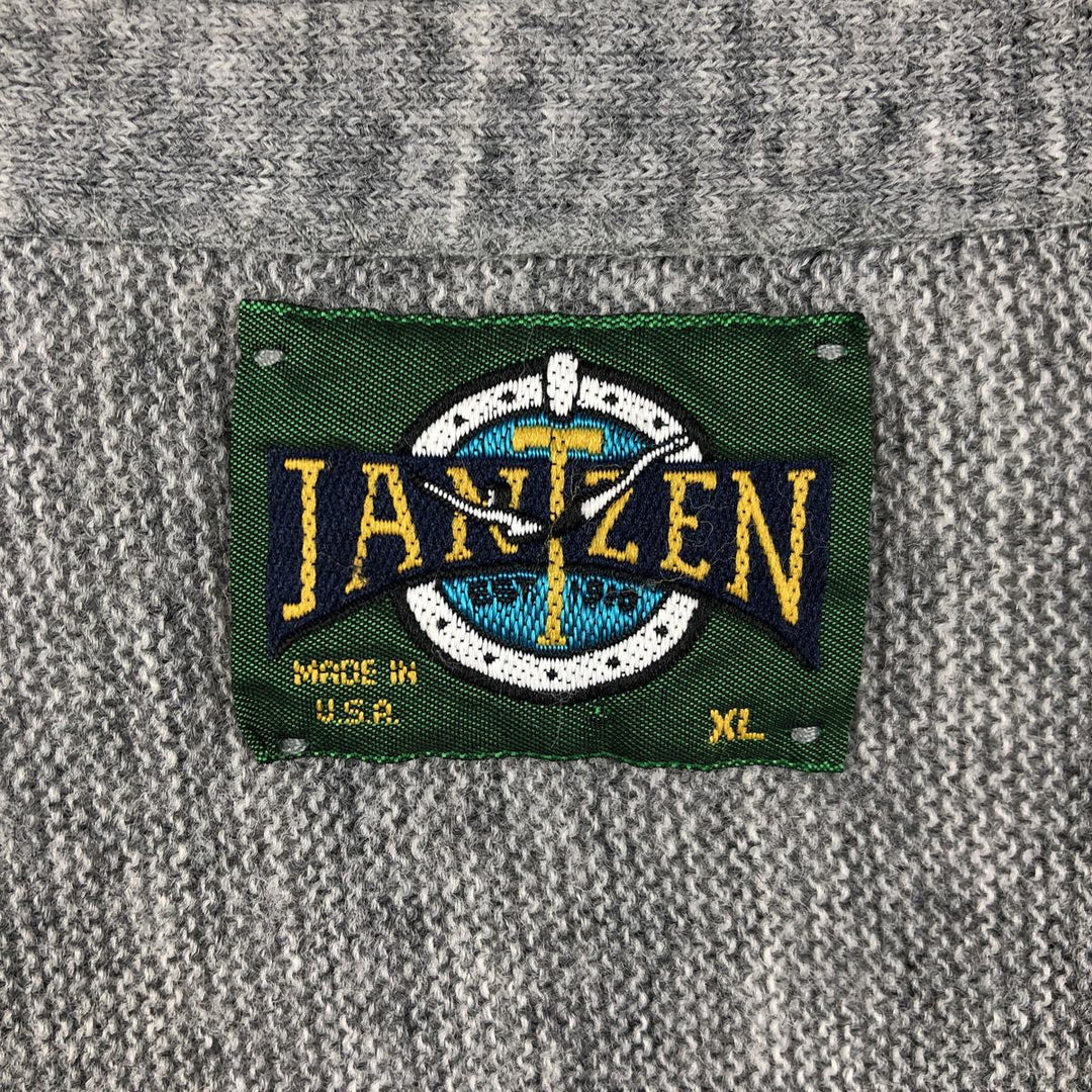 Vintage 1980'S Jantzen acrylic knit cardigan, made in the USA, men's size XL acrylic gray type Vintage Second Hand
