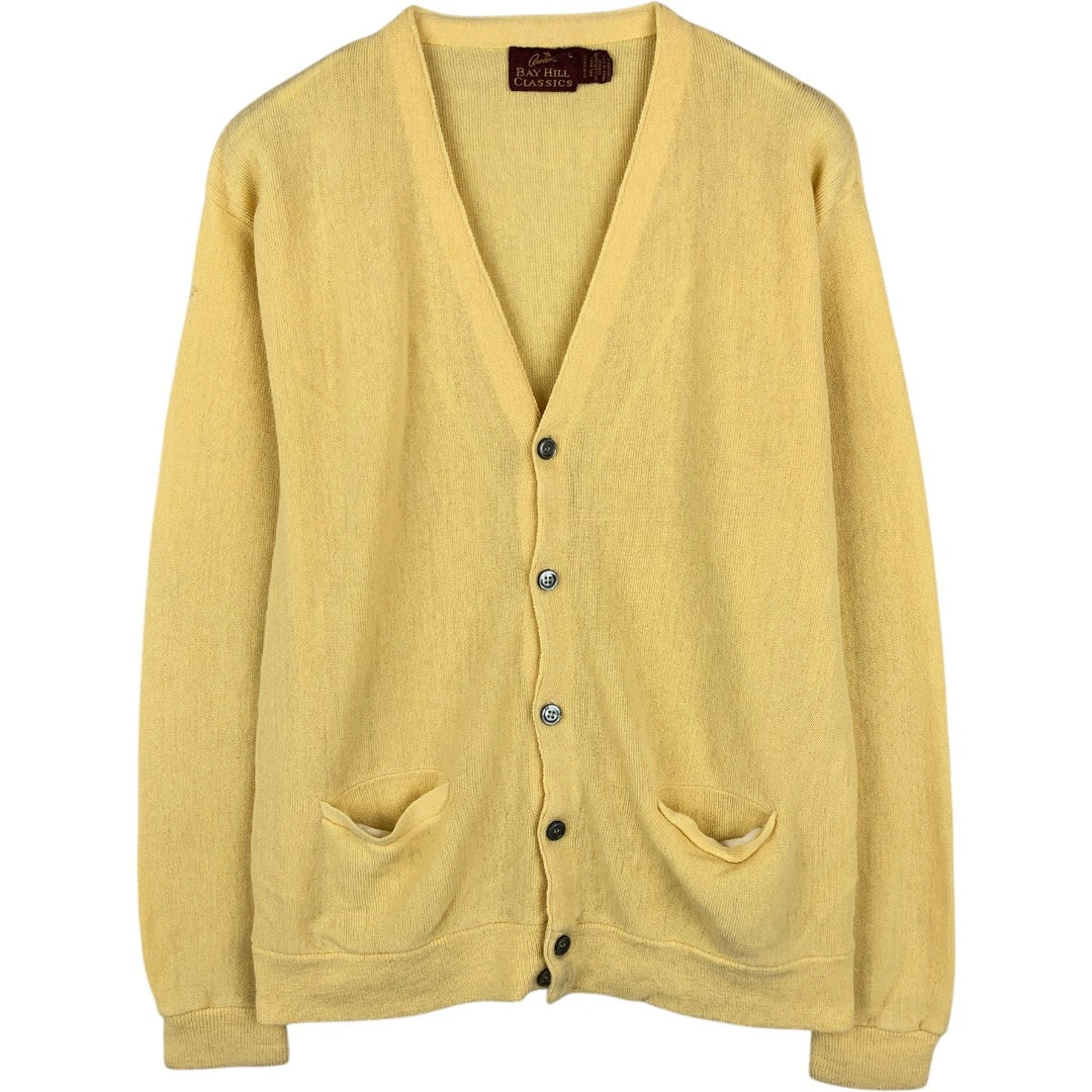 90'S Bay Hill Classics Acrylic Knit Cardigan, Made in USA, Men's Size L (approx.), Vintage acrylic yellow type Vintage Second Hand