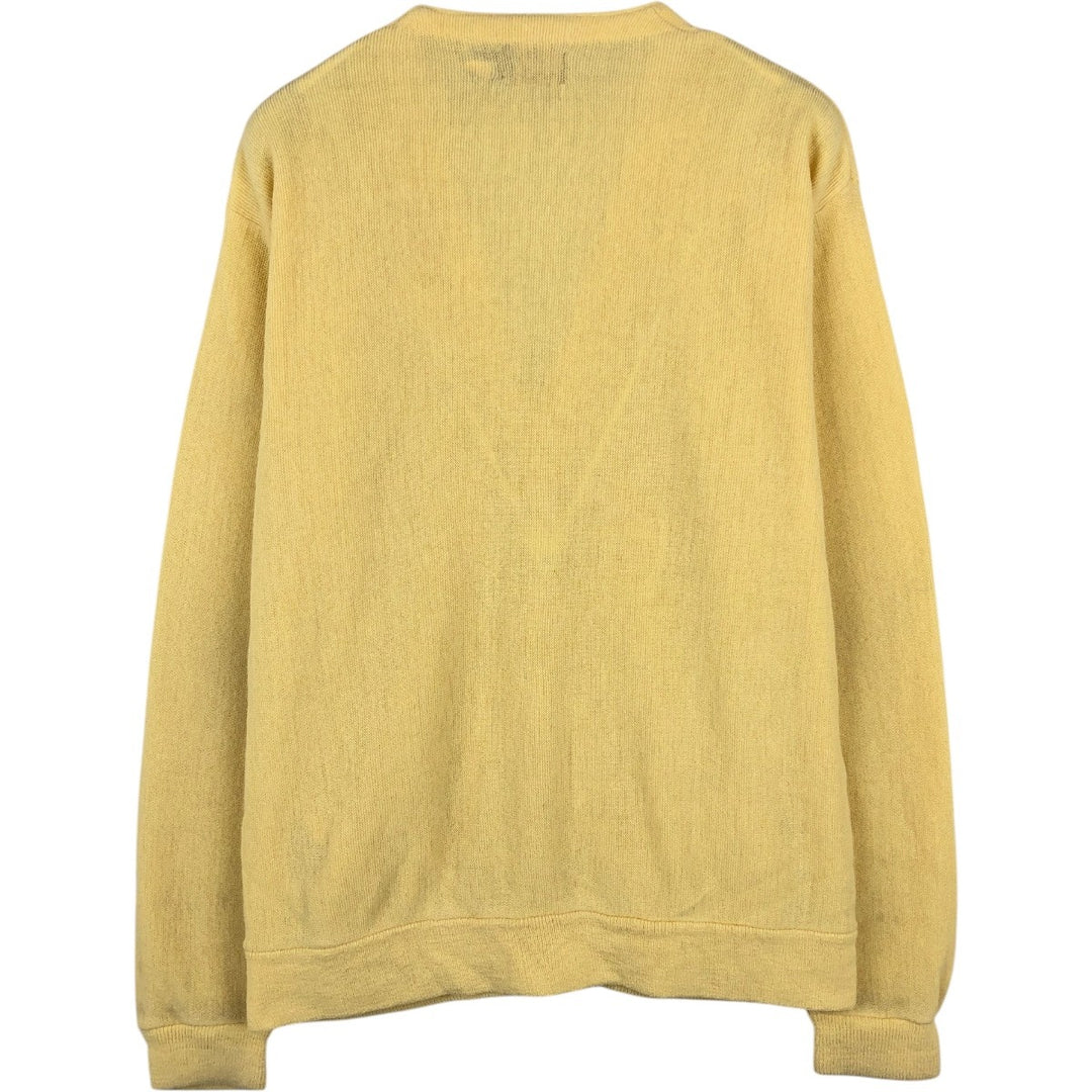 90'S Bay Hill Classics Acrylic Knit Cardigan, Made in USA, Men's Size L (approx.), Vintage acrylic yellow type Vintage Second Hand