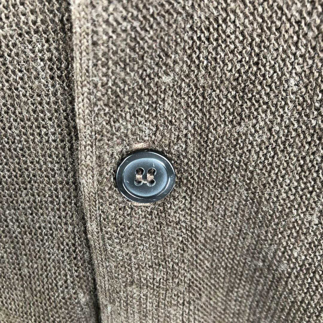 90'S IZOD acrylic knit cardigan, made in the USA, men's size XL, vintage cotton brown type Vintage Second Hand