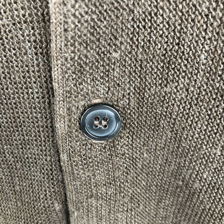 90'S IZOD acrylic knit cardigan, made in the USA, men's size XL, vintage cotton brown type Vintage Second Hand