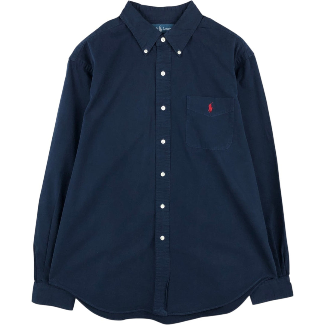 Ralph Lauren Classic Fit Long Sleeve Button Down Shirt Men's XL cotton Navy blue Vintage Second Hand