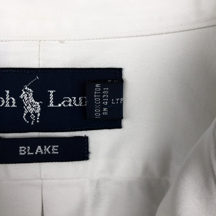 Ralph Lauren BLAKE long sleeve button down shirt, men's size L cotton white type Vintage Second Hand