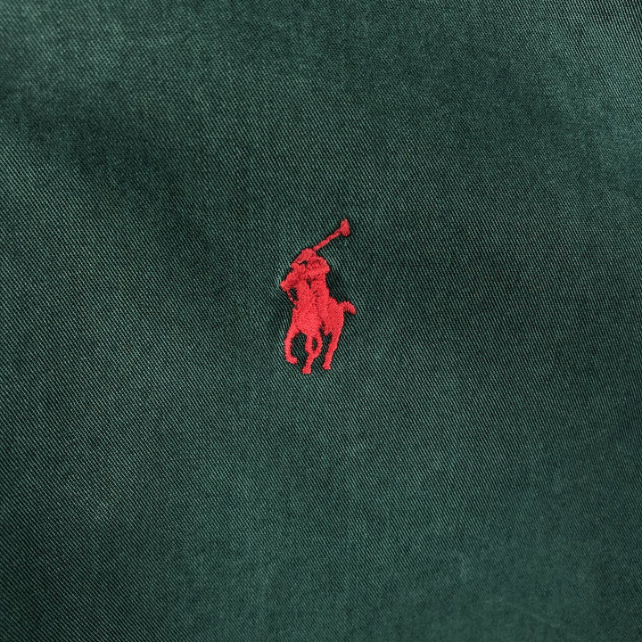 Ralph Lauren BLAKE long sleeve button down shirt, men's size L cotton Green type dark green Vintage Second Hand