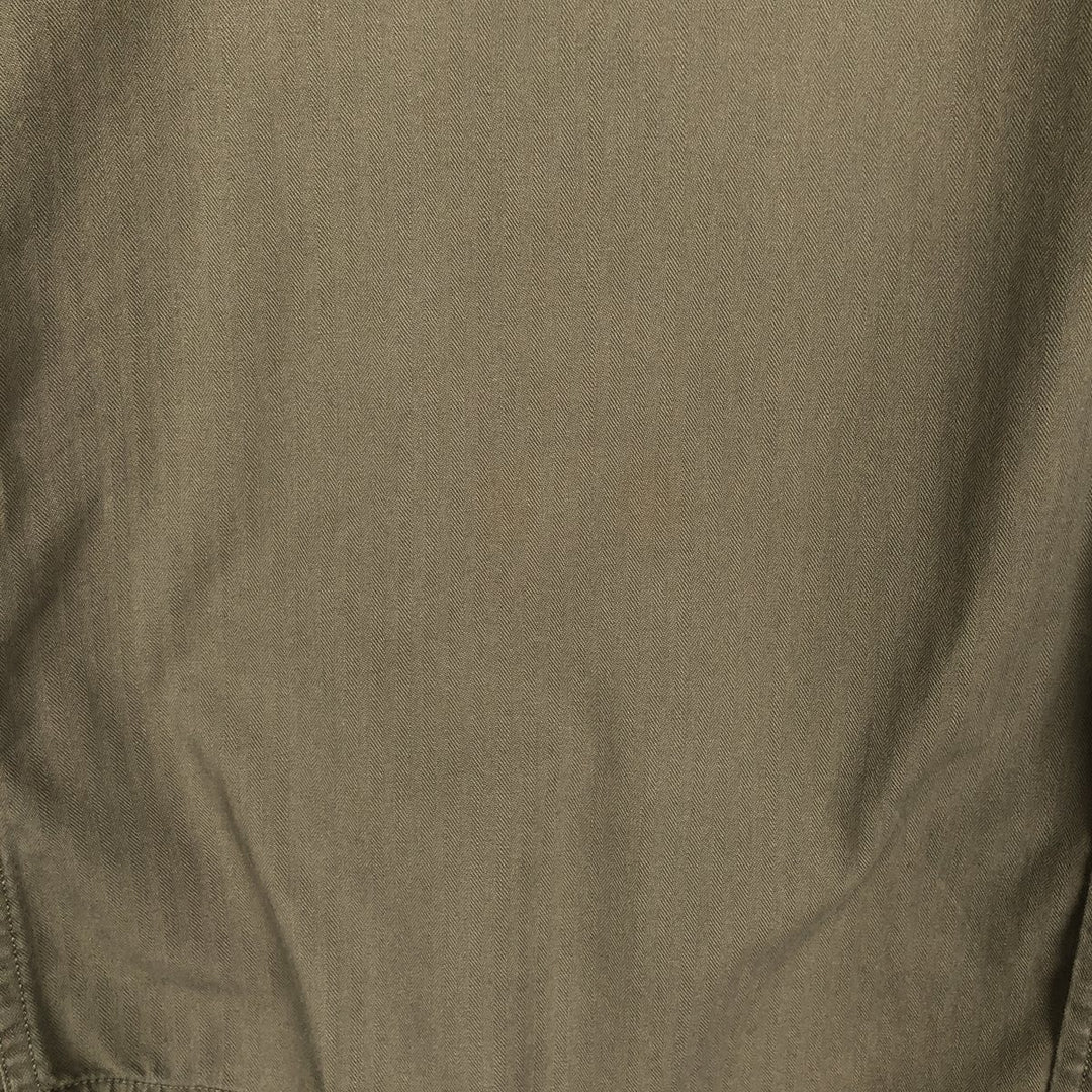 Ralph Lauren POLO SPORT herringbone long-sleeved cotton shirt, men's size S (approx.) cotton Khaki type Vintage Second Hand