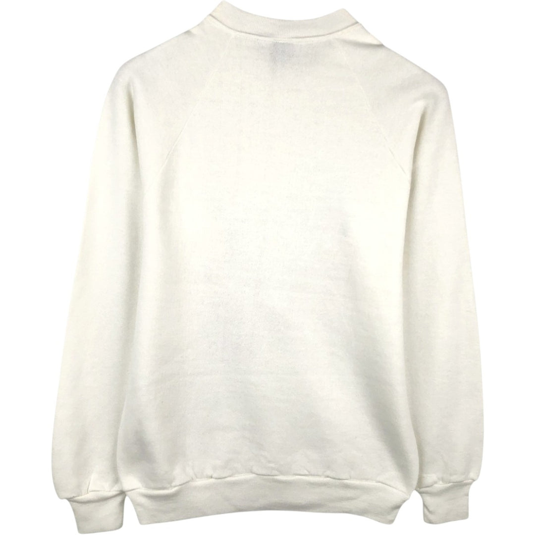 80'S Jerzees by Russel Printed Sweatshirt, Made in USA, Women's Size M (approx.), Vintage polyester white type Vintage Second Hand