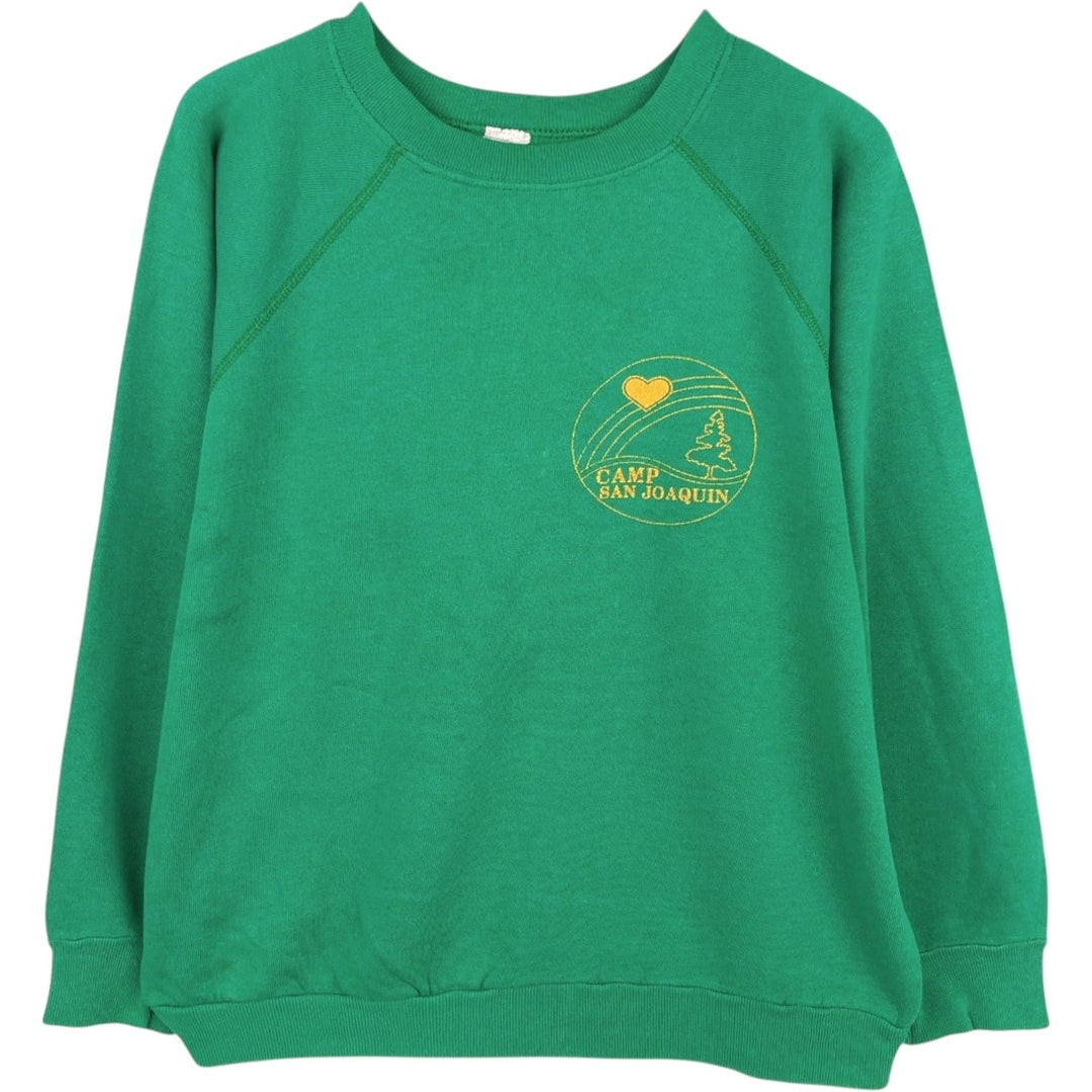 Printed sweatshirt, women's size L (approx.) unclear green type Vintage Second Hand