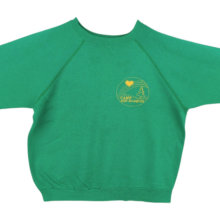 Printed sweatshirt, women's size L (approx.) unclear green type Vintage Second Hand