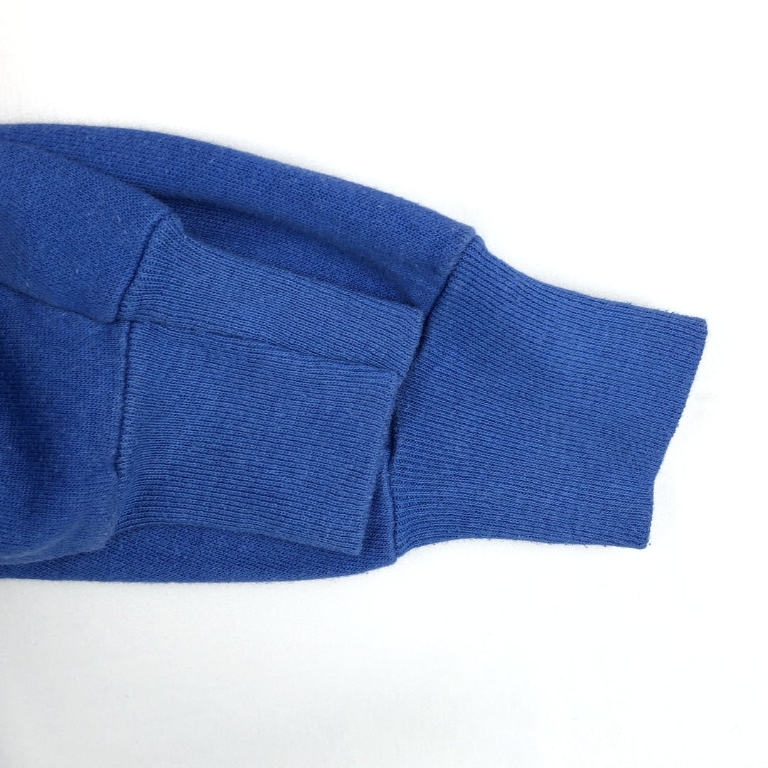 Printed sweatshirt, made in USA, women's size L equivalent. unclear blue type Vintage Second Hand