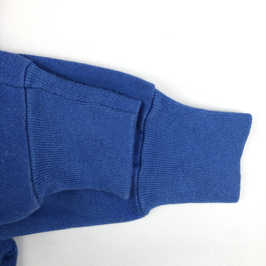 Printed sweatshirt, made in USA, women's size L equivalent. unclear blue type Vintage Second Hand