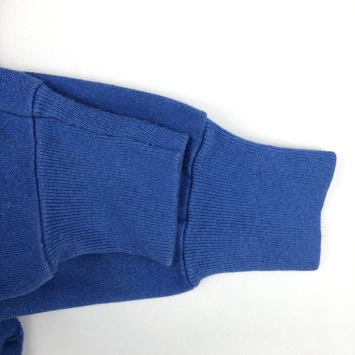 Printed sweatshirt, made in USA, women's size L equivalent. unclear blue type Vintage Second Hand