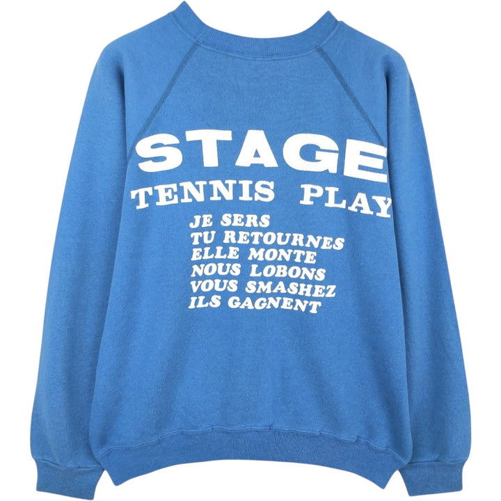 Vintage 1980'S Hanes blue tag print sweatshirt, made in the USA, size M, men's cotton blue type Vintage Second Hand