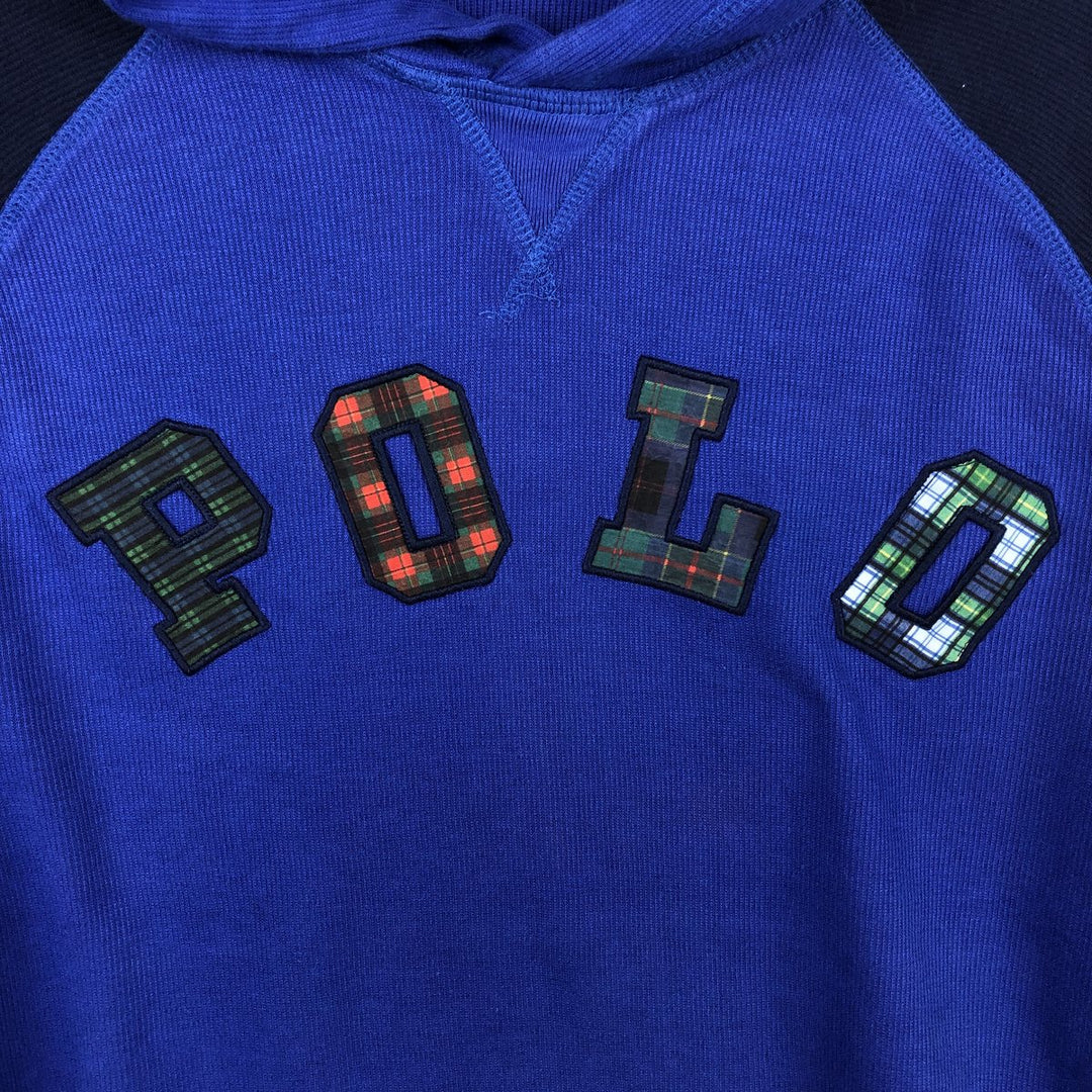 Ralph Lauren POLO RALPH LAUREN sweatshirt pullover hoodie, women's size L cotton blue type Vintage Second Hand