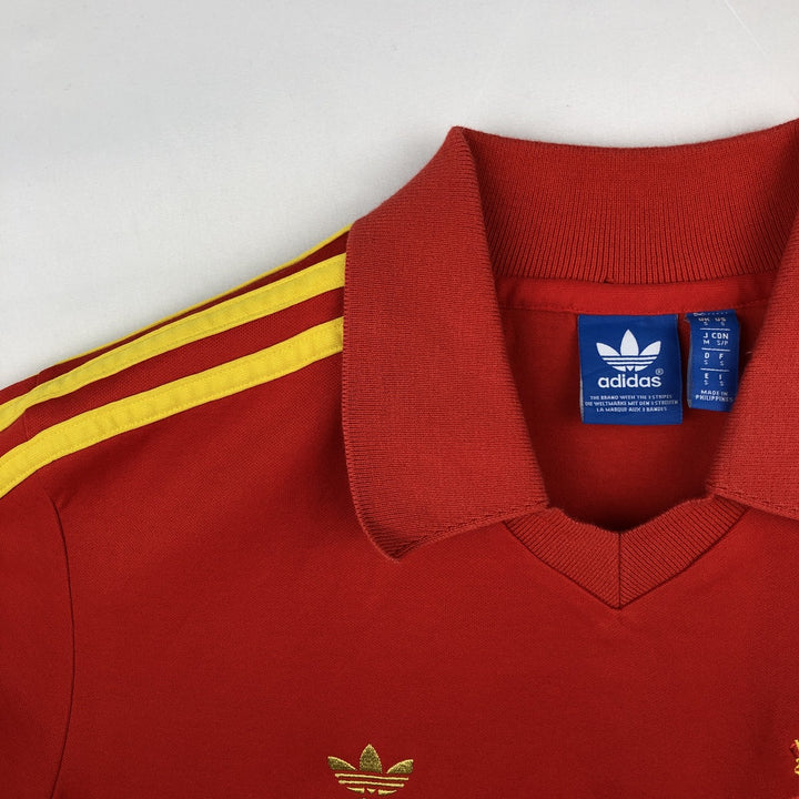 Adidas Spain National Team V-Neck Collared Soccer Jersey Game Shirt, Men's Size S cotton red type Vintage Second Hand