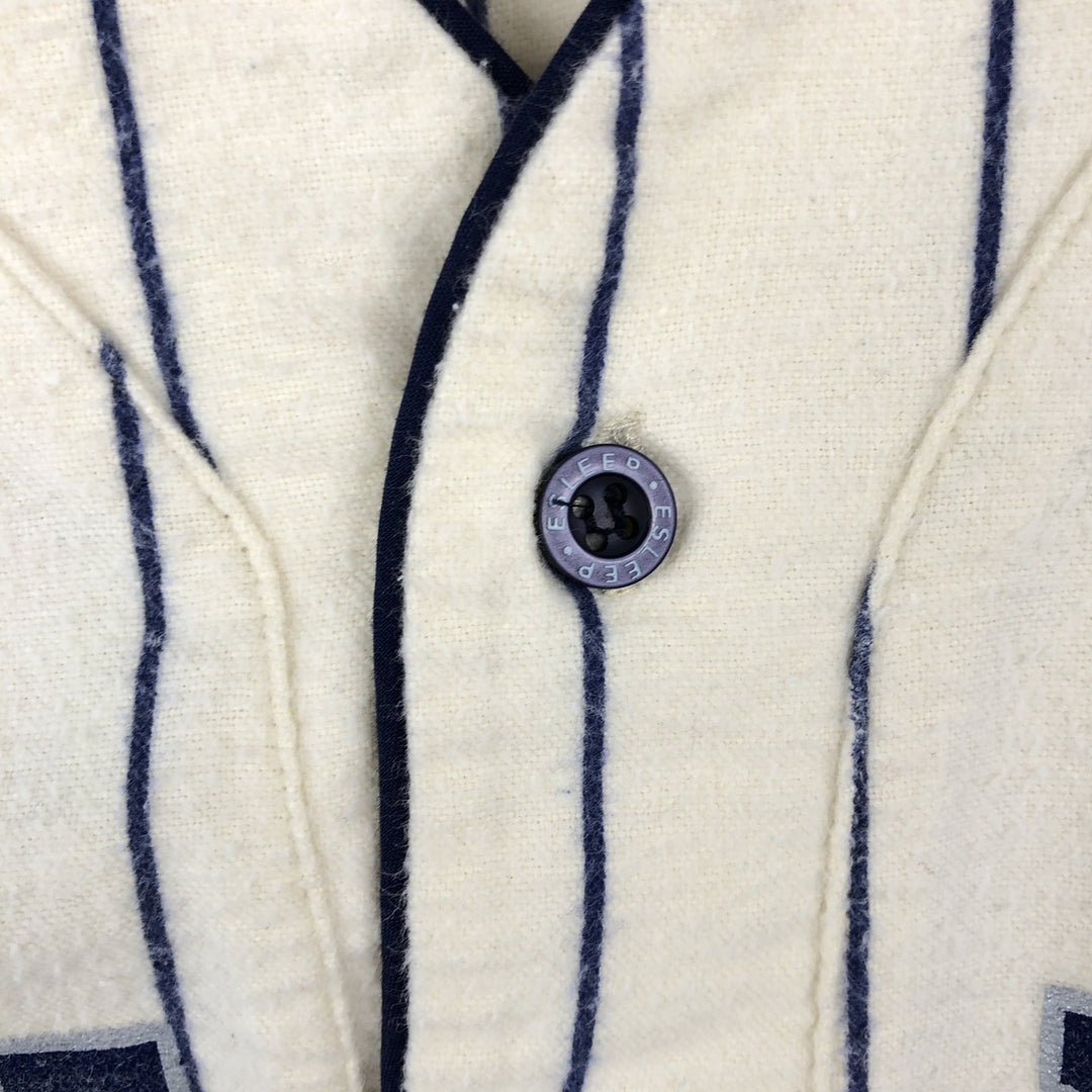 90'S ESLEEP Dallas Cowboys Stripe Pattern Henley Neck Game Shirt Hockey Shirt Women's XL (approx.) cotton ivory Vintage Second Hand