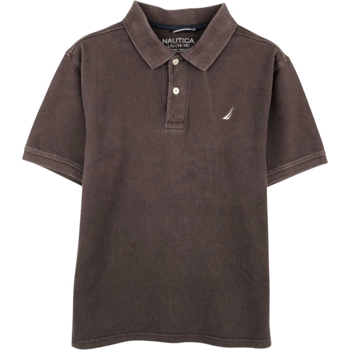 Nautica short-sleeved polo shirt, women's size M (equivalent to size M). cotton dark chocolate Vintage Second Hand