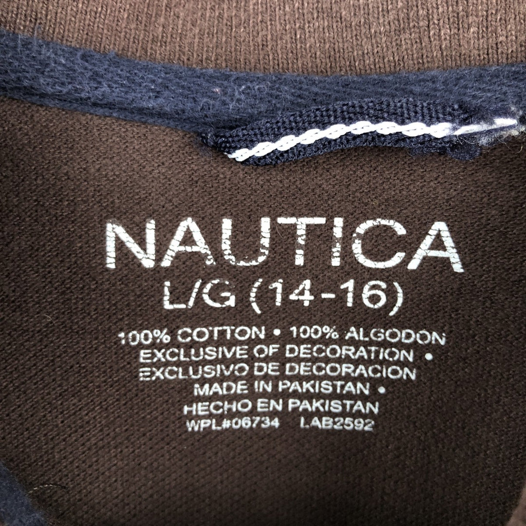 Nautica short-sleeved polo shirt, women's size M (equivalent to size M). cotton dark chocolate Vintage Second Hand