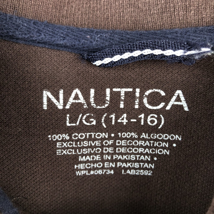 Nautica short-sleeved polo shirt, women's size M (equivalent to size M). cotton dark chocolate Vintage Second Hand