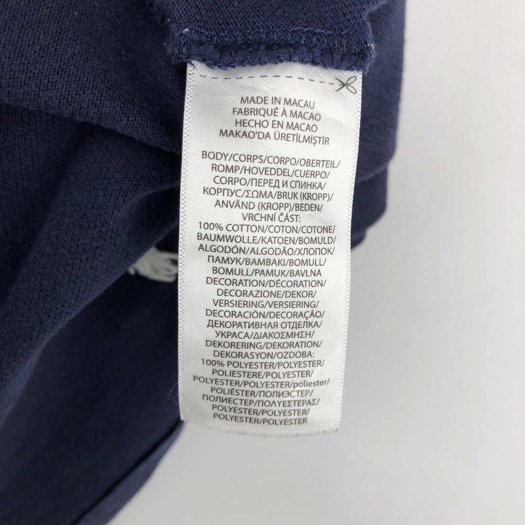 Ralph Lauren POLO RALPH LAUREN all-over print short-sleeved polo shirt, women's size M (approx.) cotton navy blue type Vintage Second Hand
