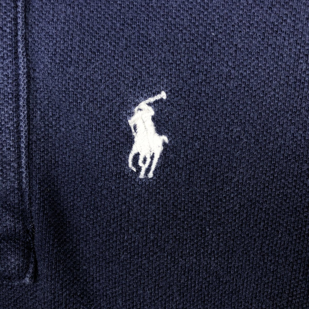 Ralph Lauren POLO RALPH LAUREN all-over print short-sleeved polo shirt, women's size M (approx.) cotton navy blue type Vintage Second Hand