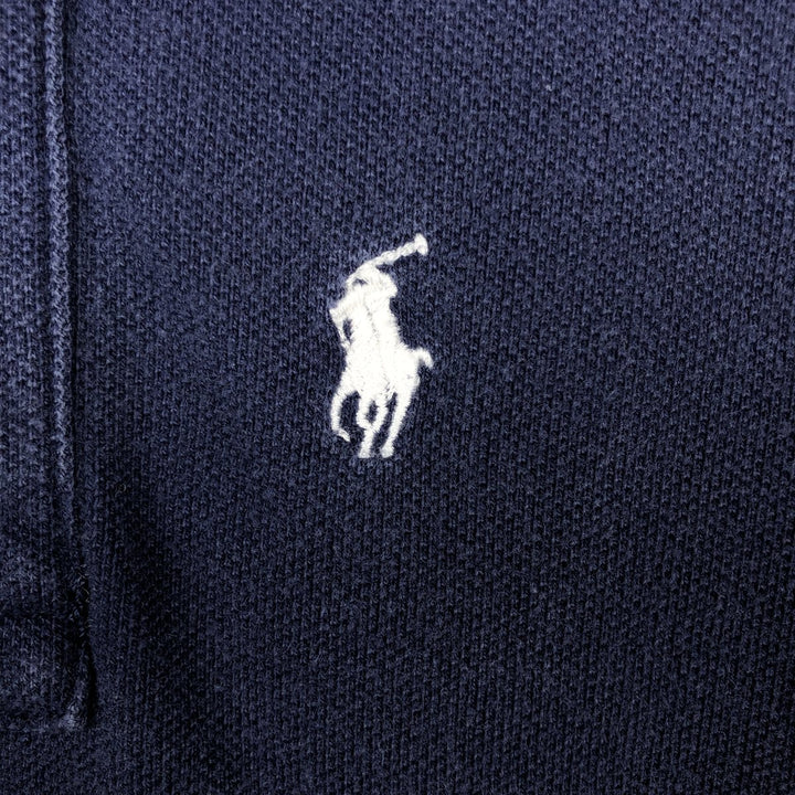 Ralph Lauren POLO RALPH LAUREN all-over print short-sleeved polo shirt, women's size M (approx.) cotton navy blue type Vintage Second Hand
