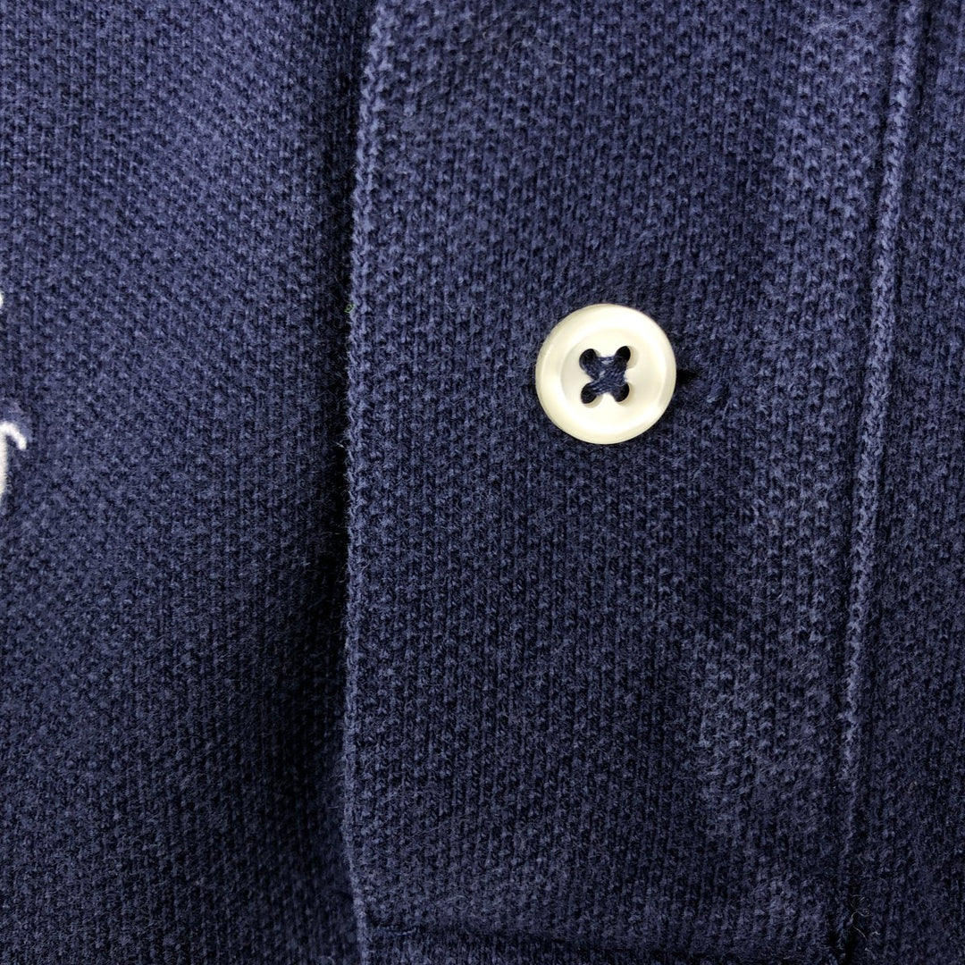 Ralph Lauren POLO RALPH LAUREN all-over print short-sleeved polo shirt, women's size M (approx.) cotton navy blue type Vintage Second Hand
