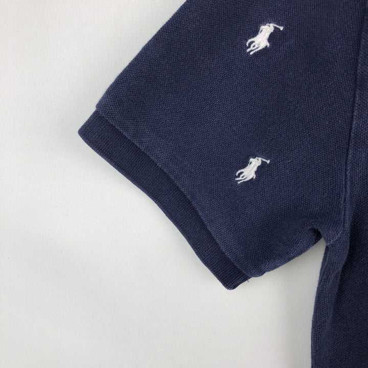 Ralph Lauren POLO RALPH LAUREN all-over print short-sleeved polo shirt, women's size M (approx.) cotton navy blue type Vintage Second Hand