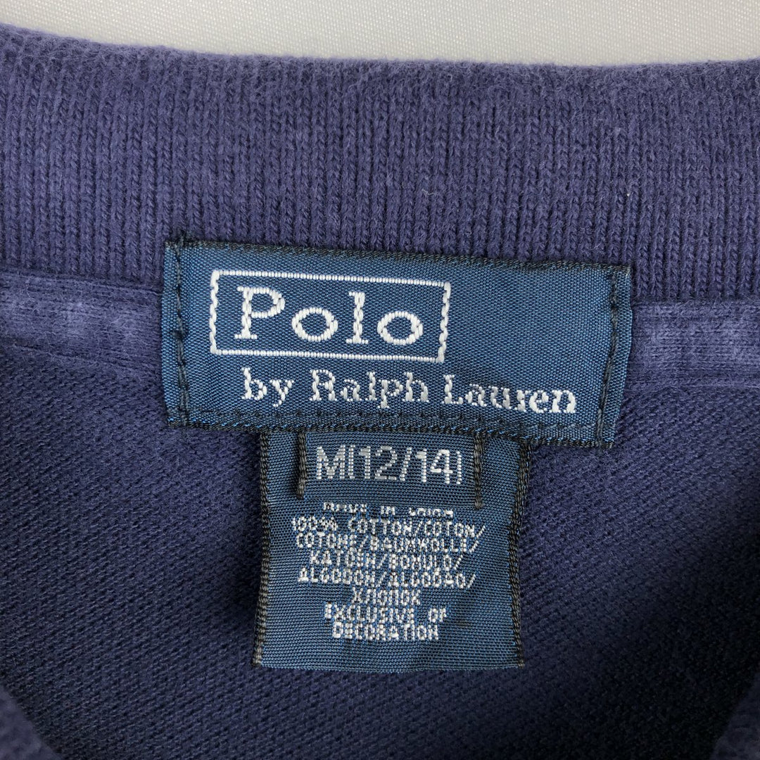 Ralph Lauren POLO by Ralph Lauren Short-Sleeve Polo Shirt, Women's Size S (approx.) cotton navy blue type Vintage Second Hand