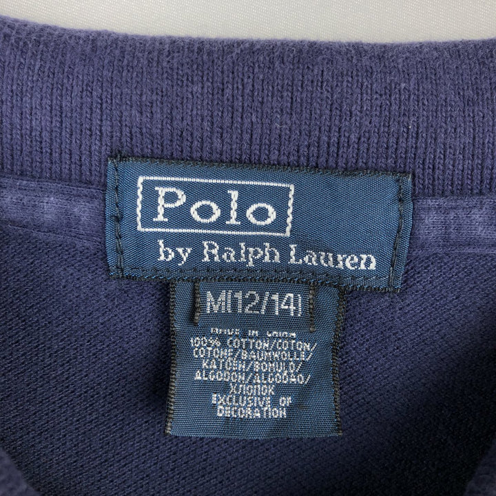 Ralph Lauren POLO by Ralph Lauren Short-Sleeve Polo Shirt, Women's Size S (approx.) cotton navy blue type Vintage Second Hand