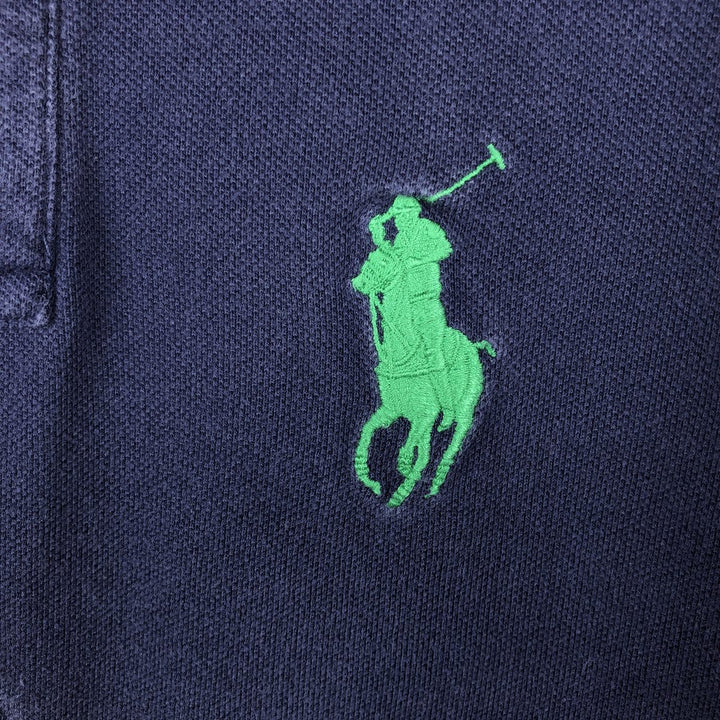 Ralph Lauren POLO by Ralph Lauren Short-Sleeve Polo Shirt, Women's Size S (approx.) cotton navy blue type Vintage Second Hand