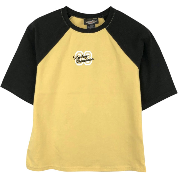 Harley-Davidson Five-Quarter Sleeve Motorcycle T-Shirt, Women's Size L (approx.) cotton Beige type Vintage Second Hand