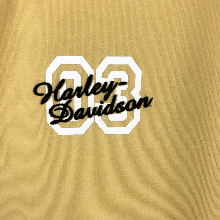 Harley-Davidson Five-Quarter Sleeve Motorcycle T-Shirt, Women's Size L (approx.) cotton Beige type Vintage Second Hand