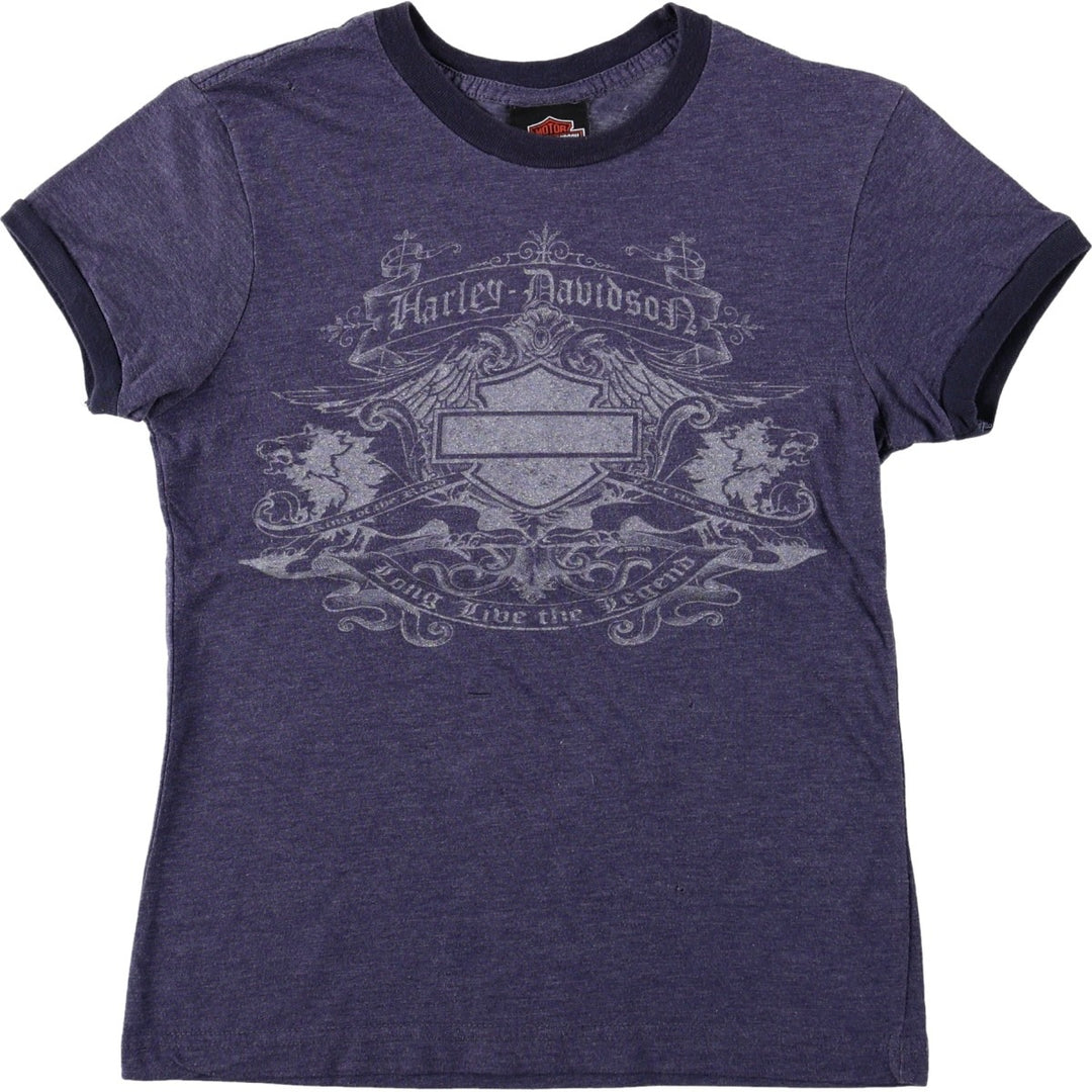 2000'S Harley-Davidson Motorcycle T-shirt, Women's Size XS (approx.) unclear blue type Vintage Second Hand
