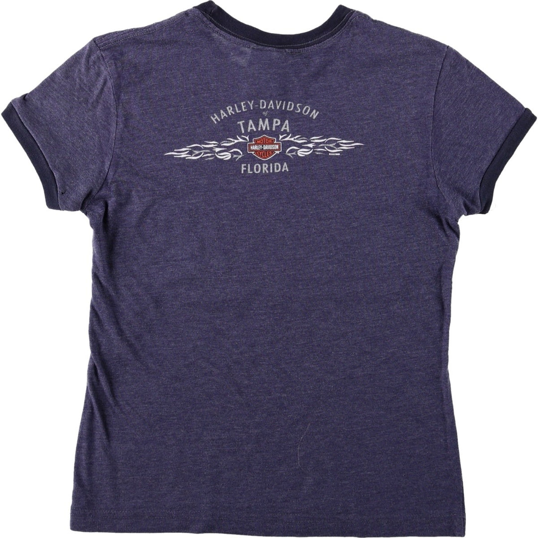 2000'S Harley-Davidson Motorcycle T-shirt, Women's Size XS (approx.) unclear blue type Vintage Second Hand