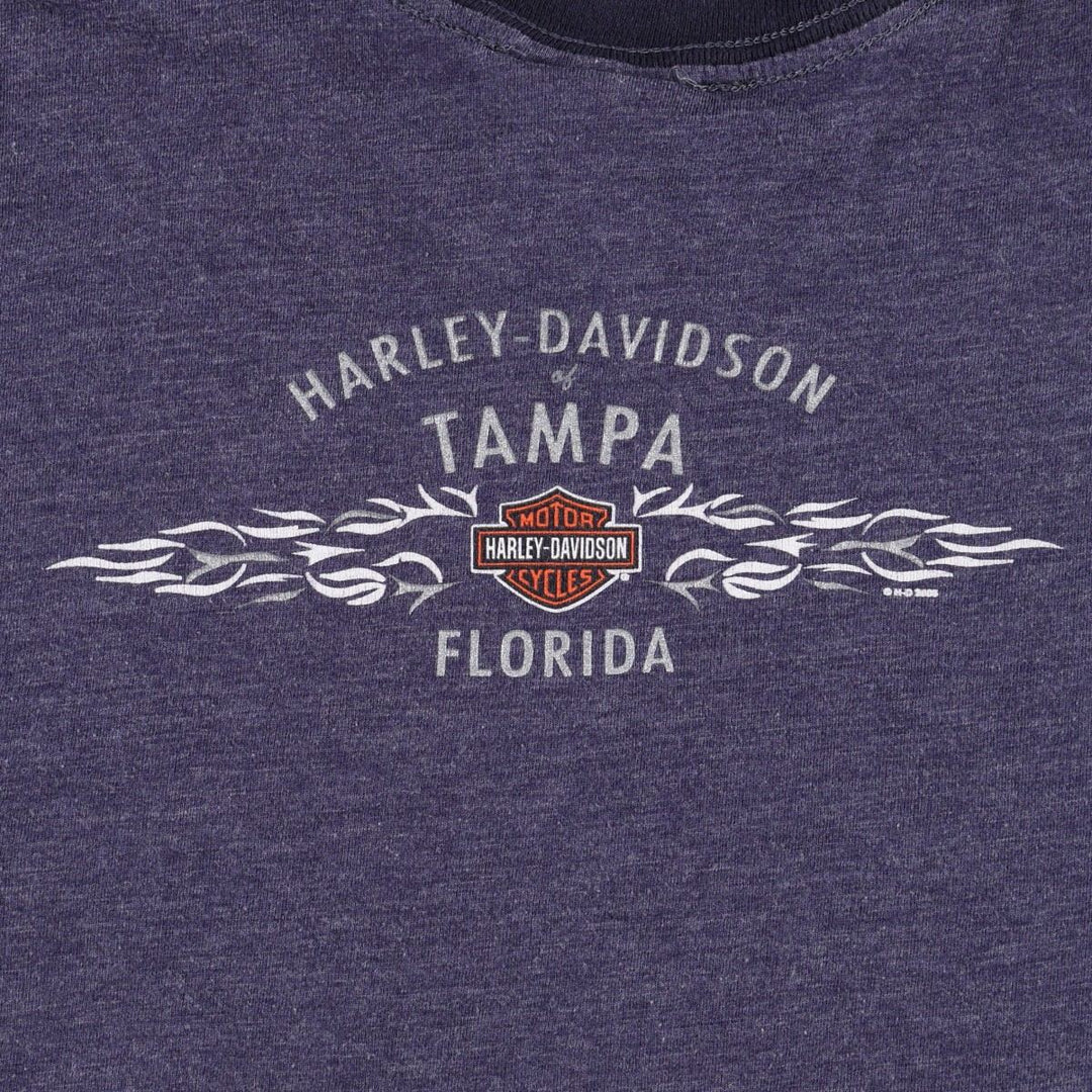 2000'S Harley-Davidson Motorcycle T-shirt, Women's Size XS (approx.) unclear blue type Vintage Second Hand