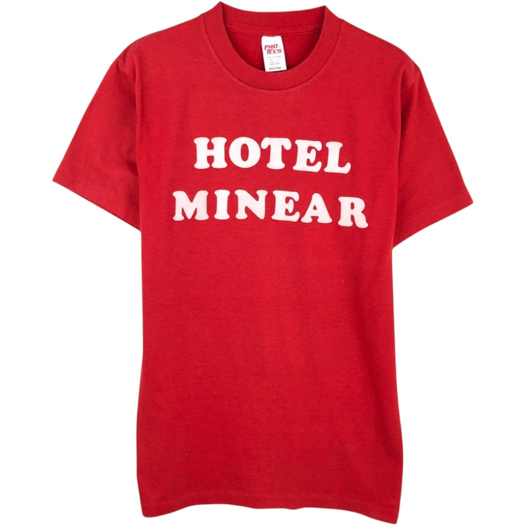 80s-90'S PRO TEES Print T-Shirt, Made in USA, Women's Size M (Equivalent), Vintage polyester red type Vintage Second Hand