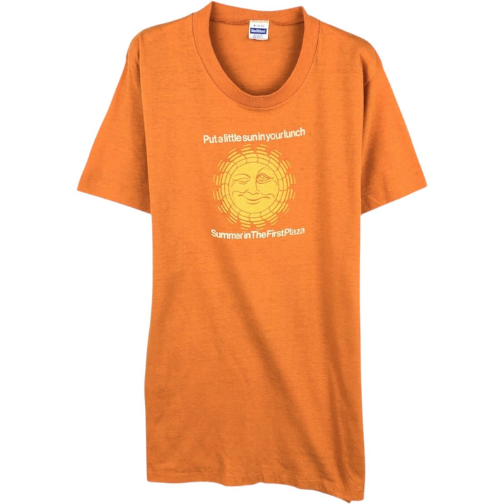 80'S Healthknit Print T-Shirt, Made in USA, Men's Size M (Equivalent), Vintage cotton orange type Vintage Second Hand