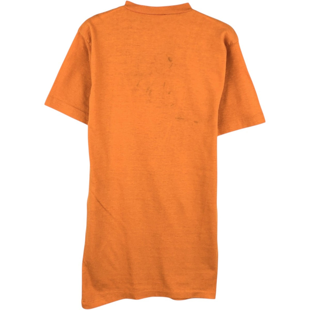 80'S Healthknit Print T-Shirt, Made in USA, Men's Size M (Equivalent), Vintage cotton orange type Vintage Second Hand