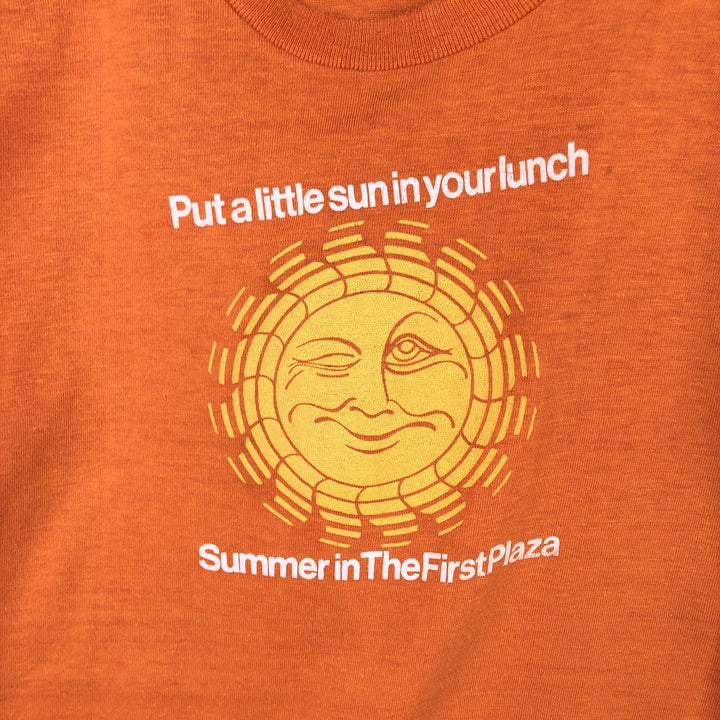 80'S Healthknit Print T-Shirt, Made in USA, Men's Size M (Equivalent), Vintage cotton orange type Vintage Second Hand