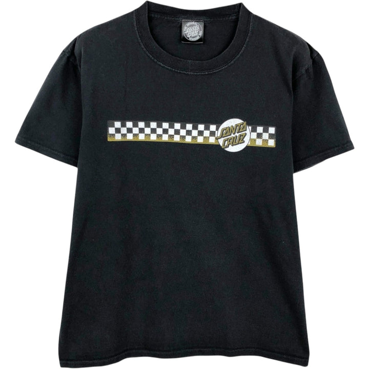 Santa Cruz Back Logo Surf Skate T-Shirt, Women's Size XL (approx.) cotton black type Vintage Second Hand